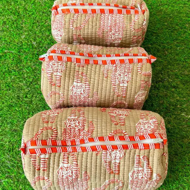 Quilted Tiger Toiletry Bag
