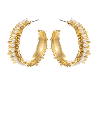 Pearl Ruffle Hoops