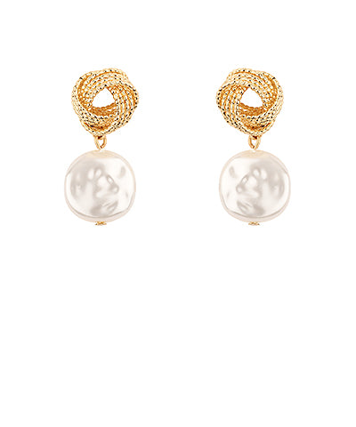 Knotted Pearl Drop Earrings