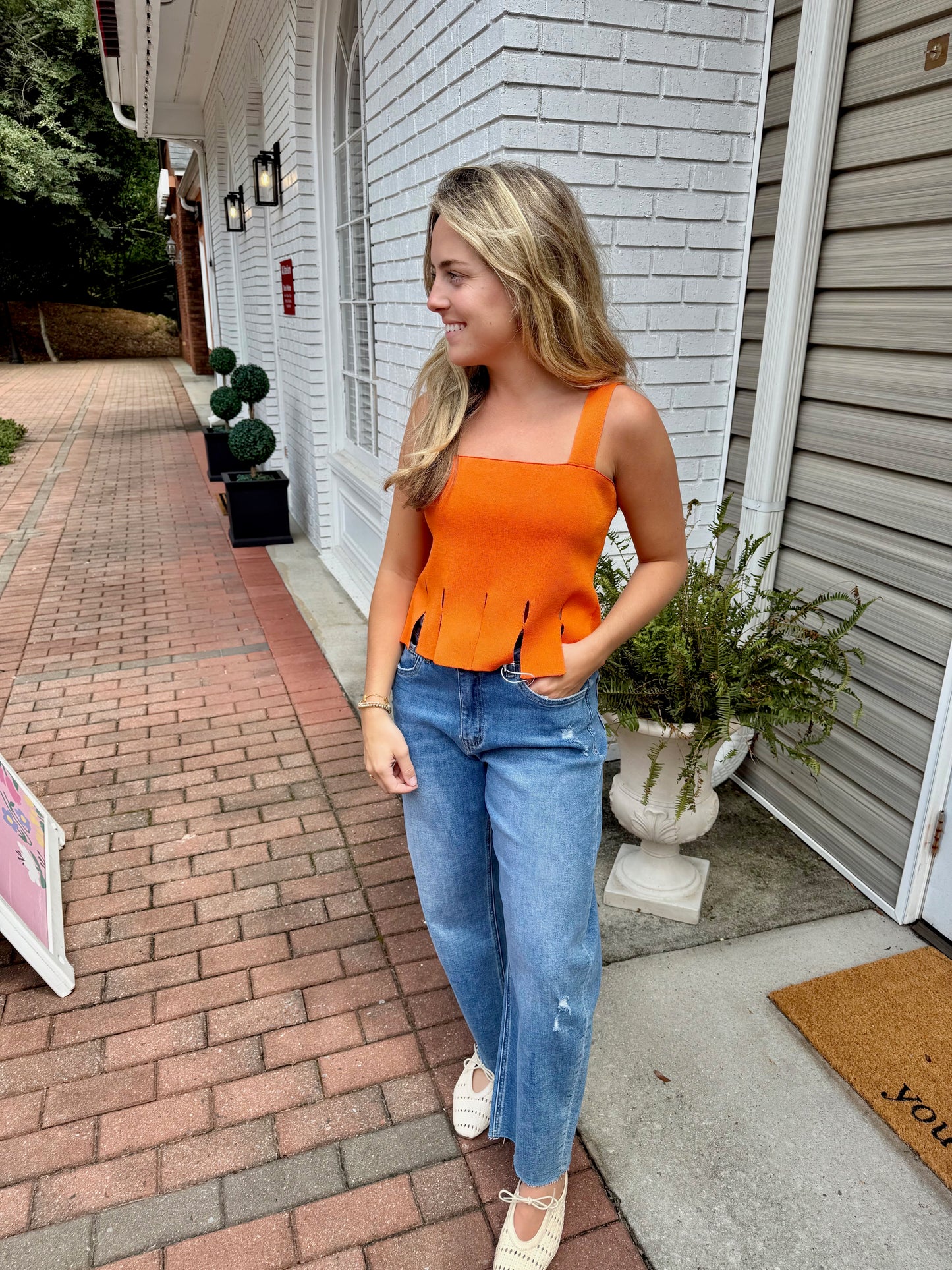 Sunkist Fringe Hem Tank
