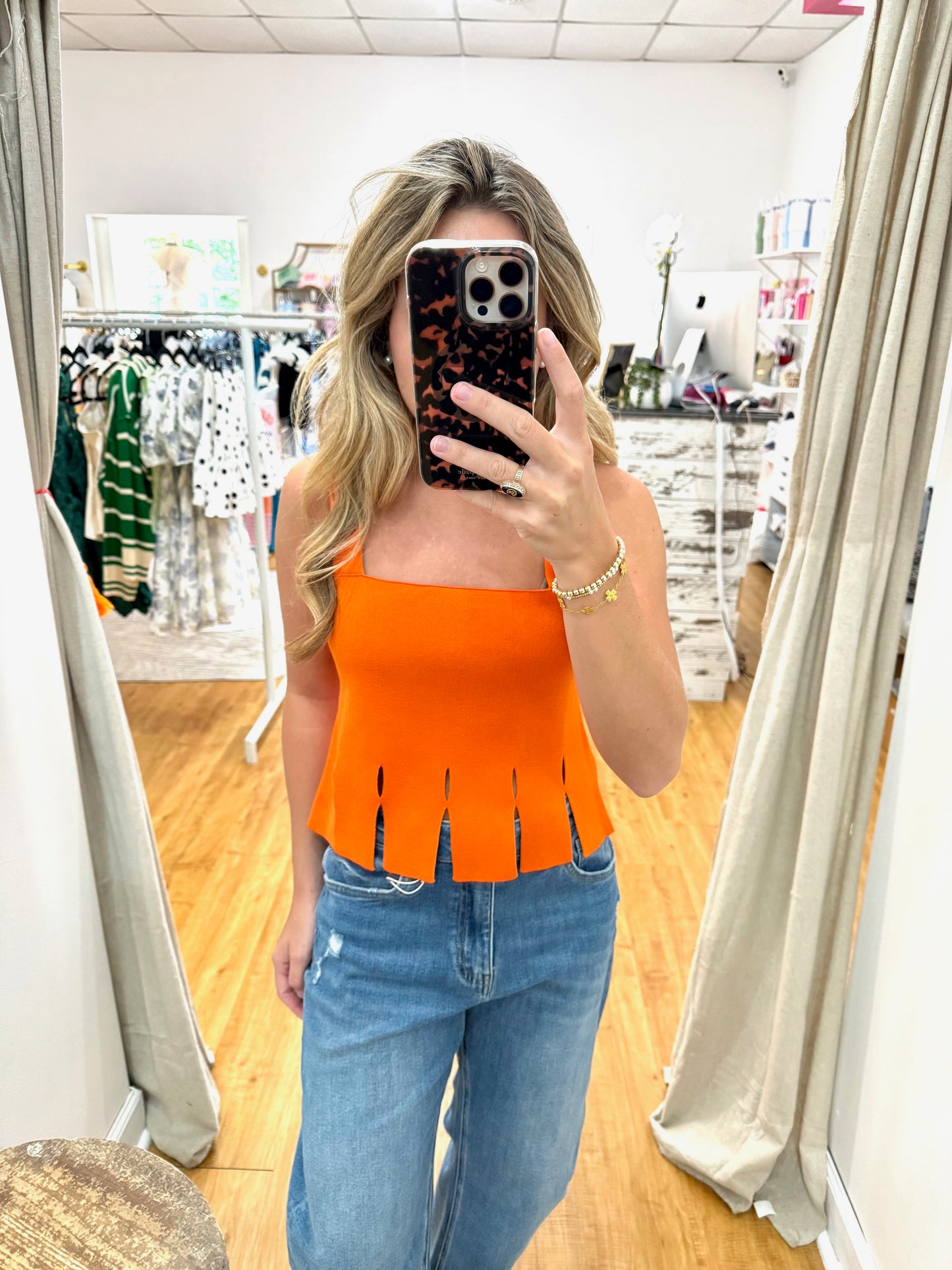 Sunkist Fringe Hem Tank