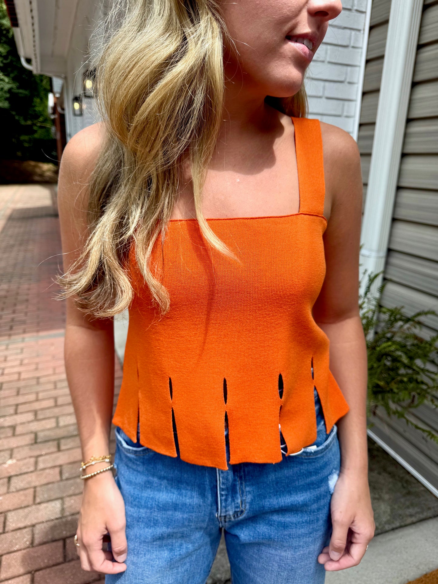 Sunkist Fringe Hem Tank