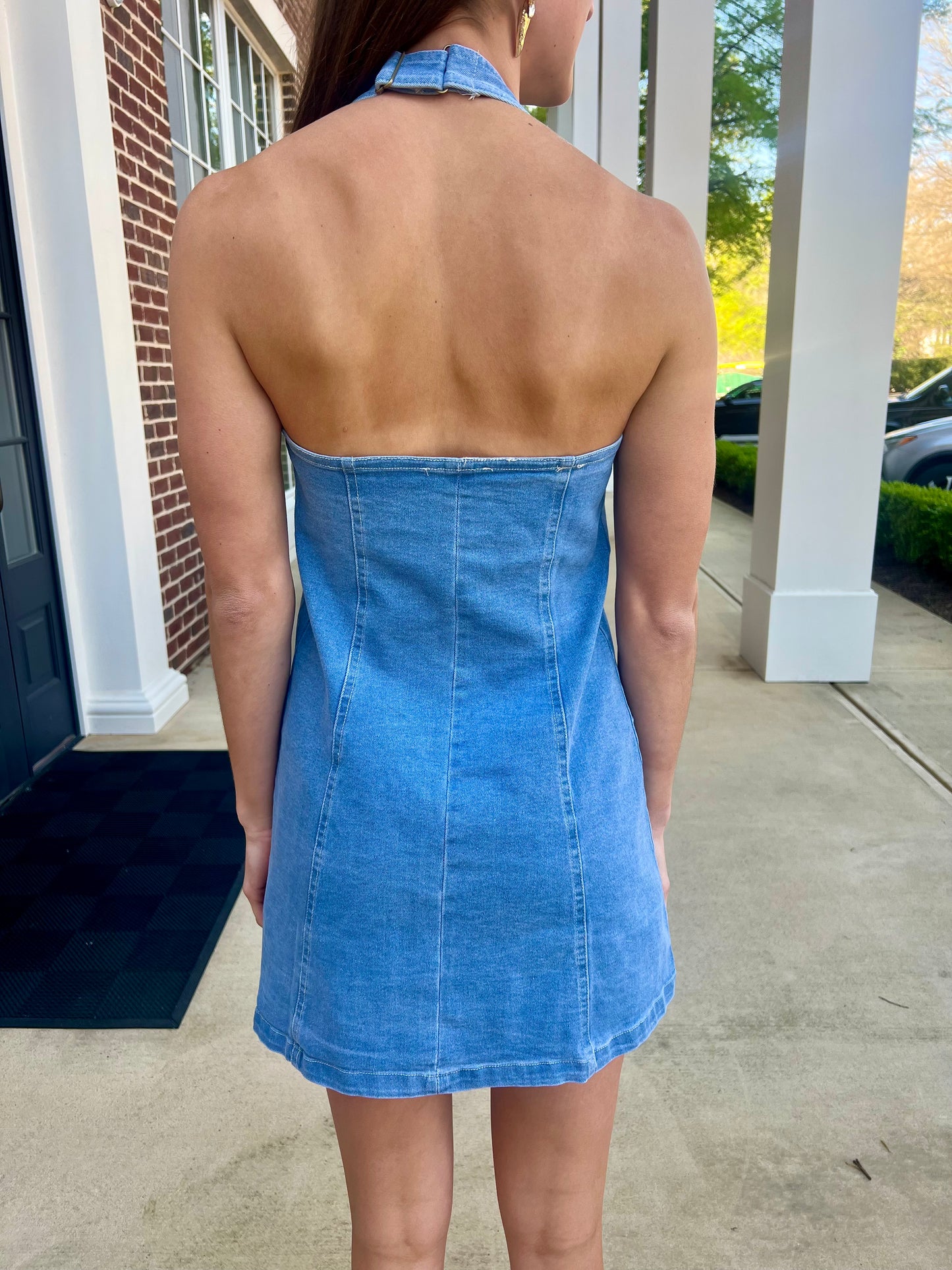 Halter Denim Dress
