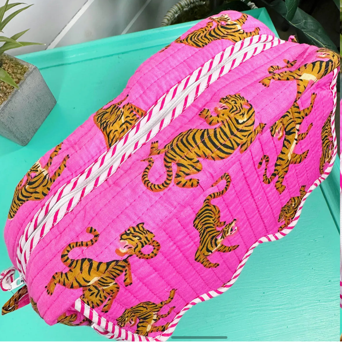 Ruffled Tiger Makeup Bag