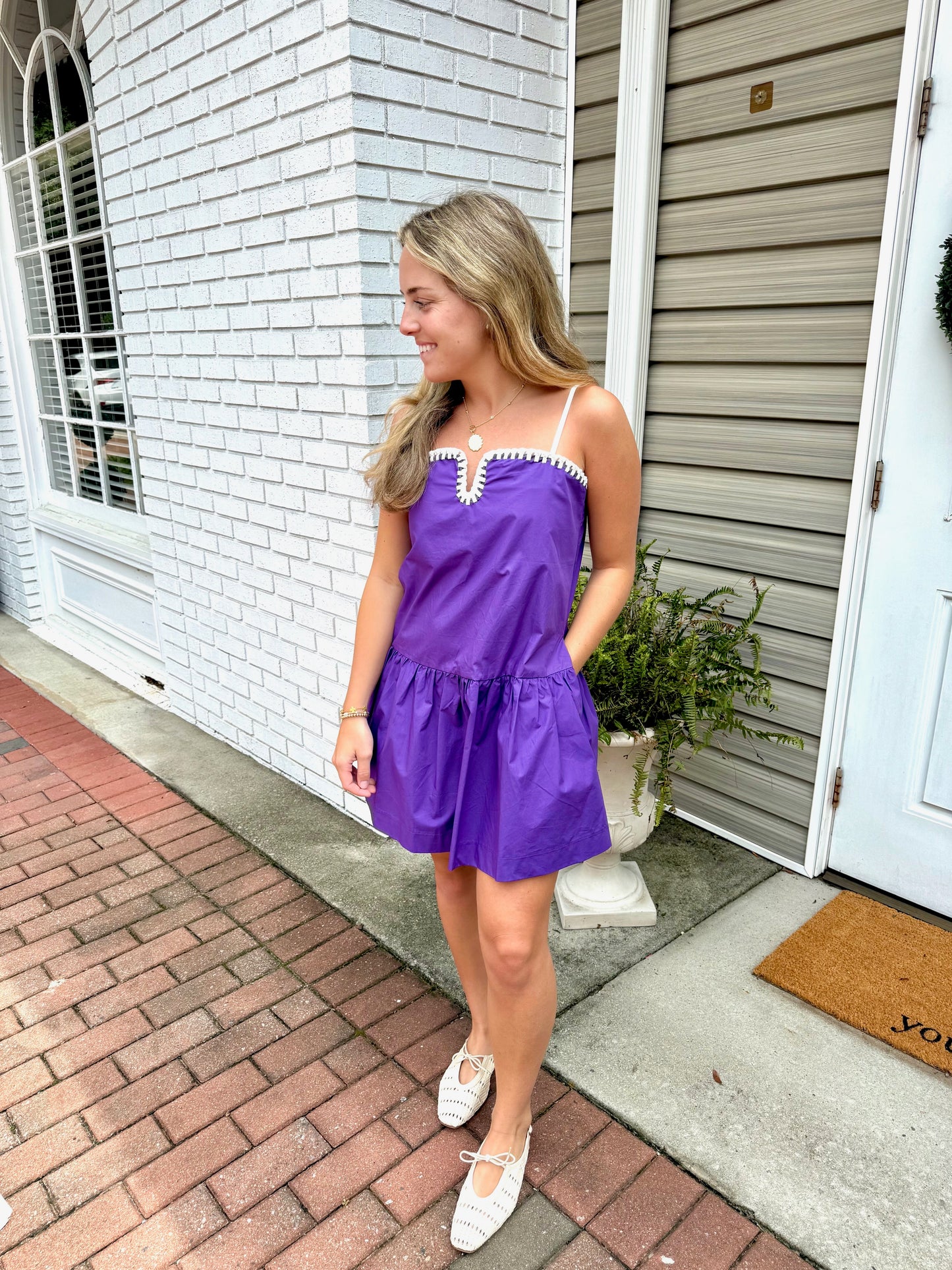 Purple Stitched Dress