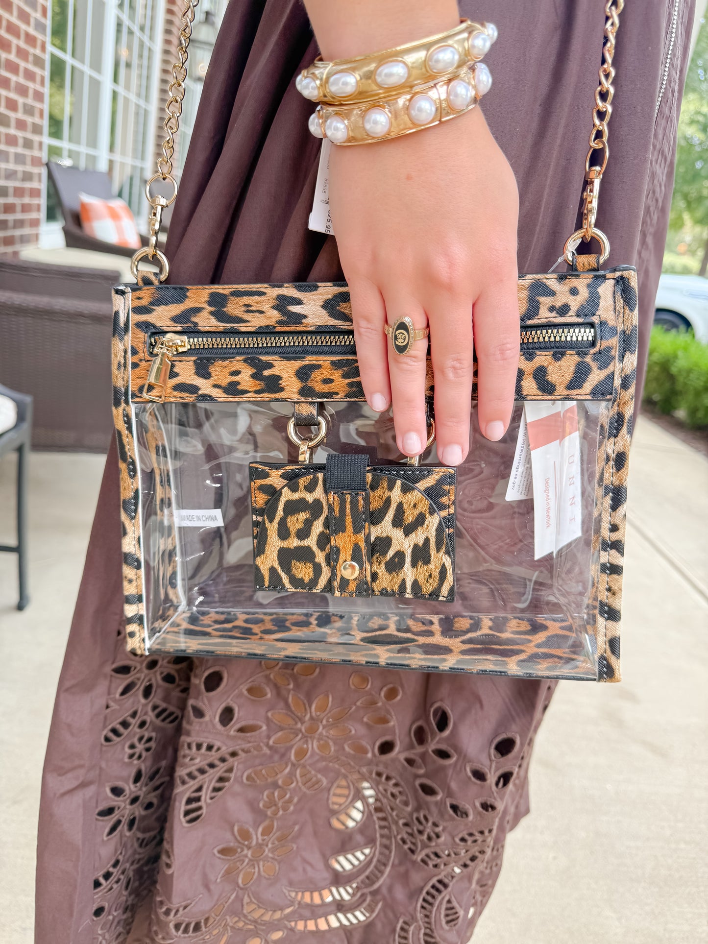 Clear Leopard Print Bag