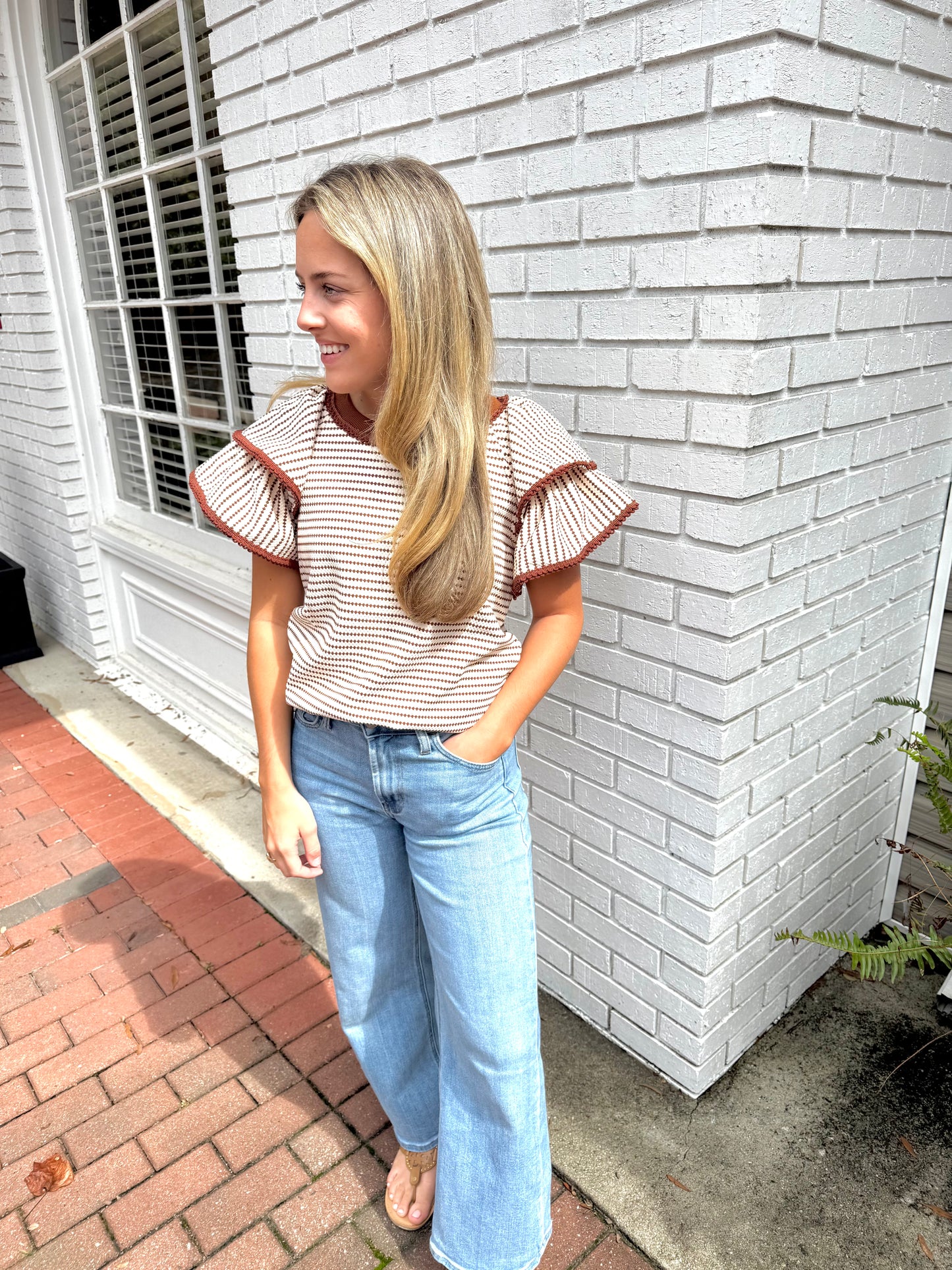 Brown Striped Top
