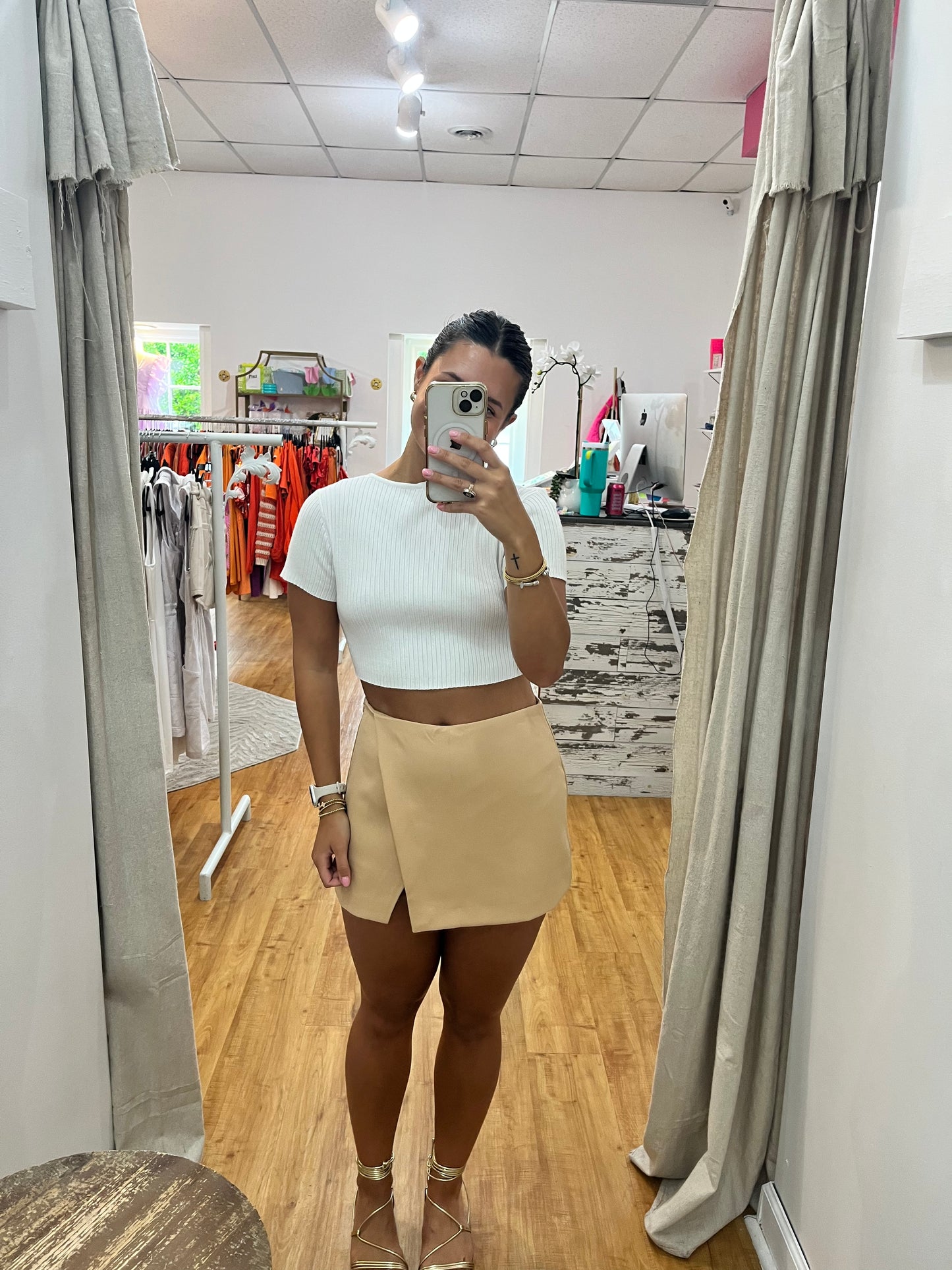 Lavish Taupe Skort