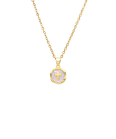 Mother of Pearl Cross Necklace