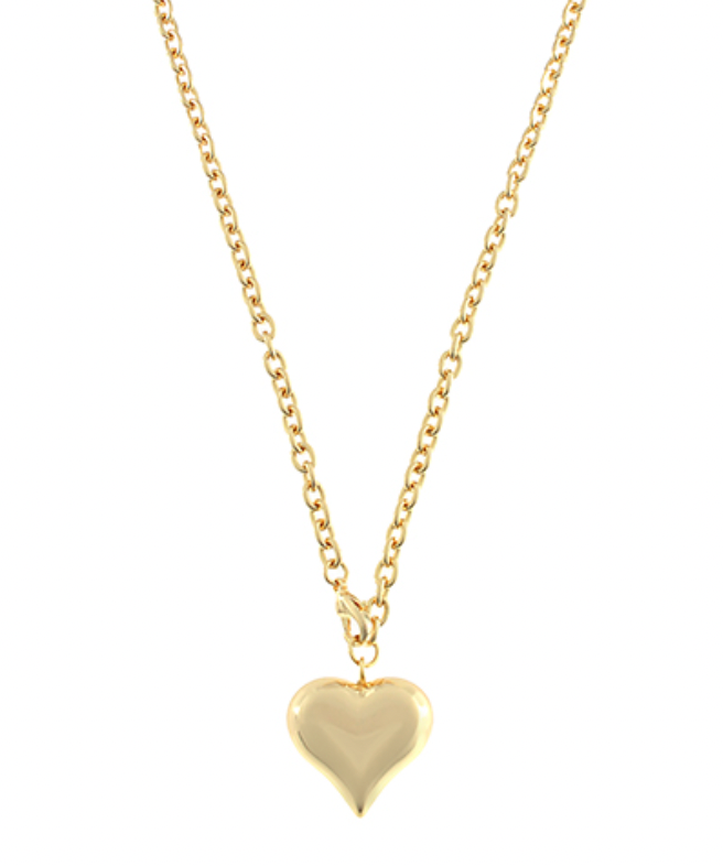 Puffy Heart Pendant Necklace