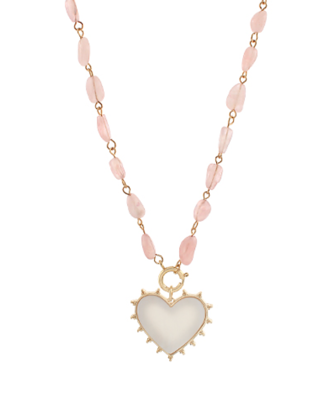 Rose Quarts Heart Necklace