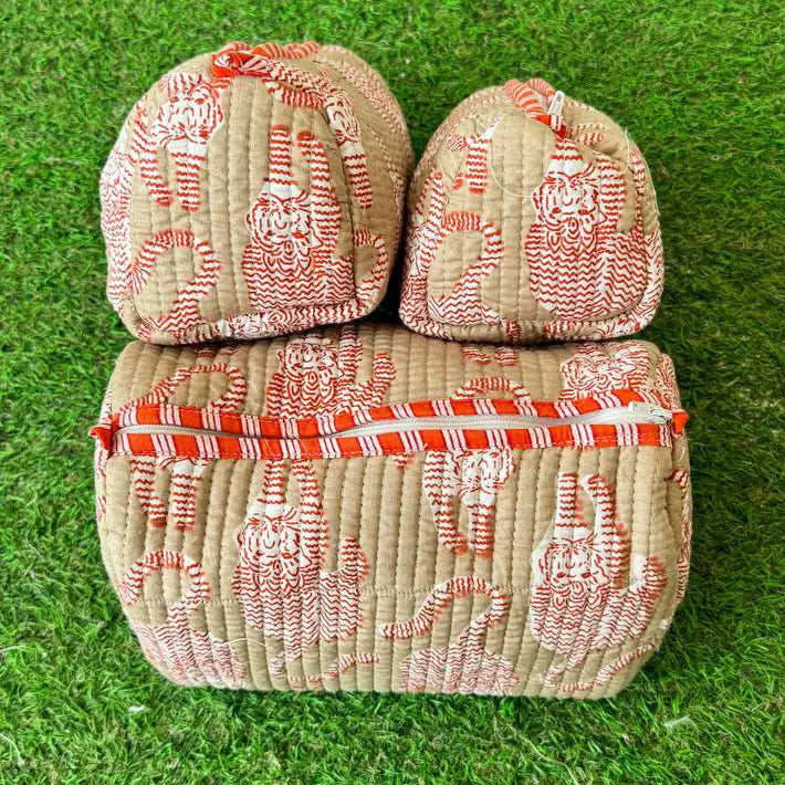 Quilted Tiger Toiletry Bag