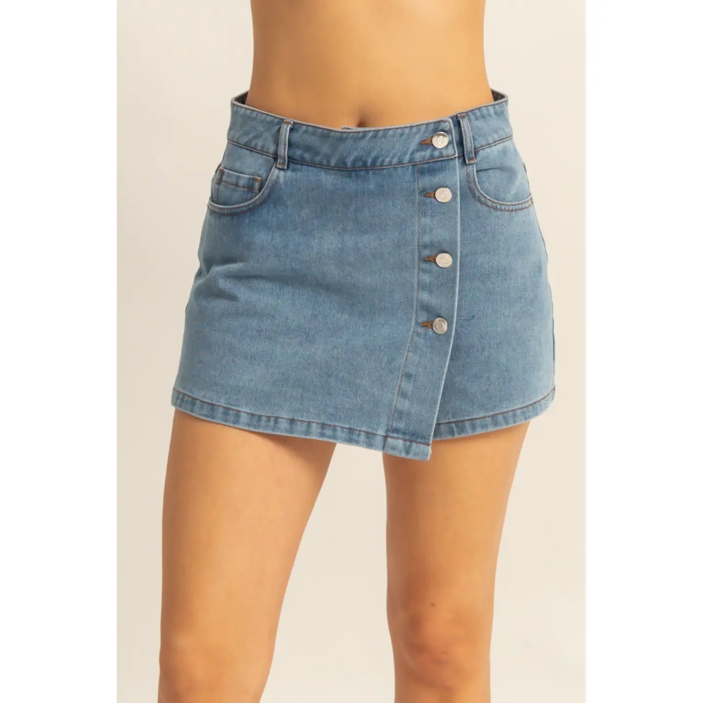 Buttoned Up Denim Skort