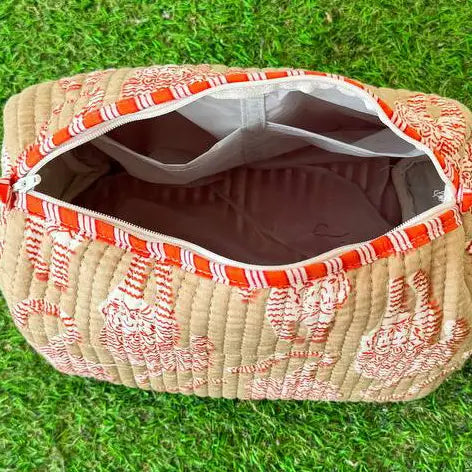 Quilted Tiger Toiletry Bag