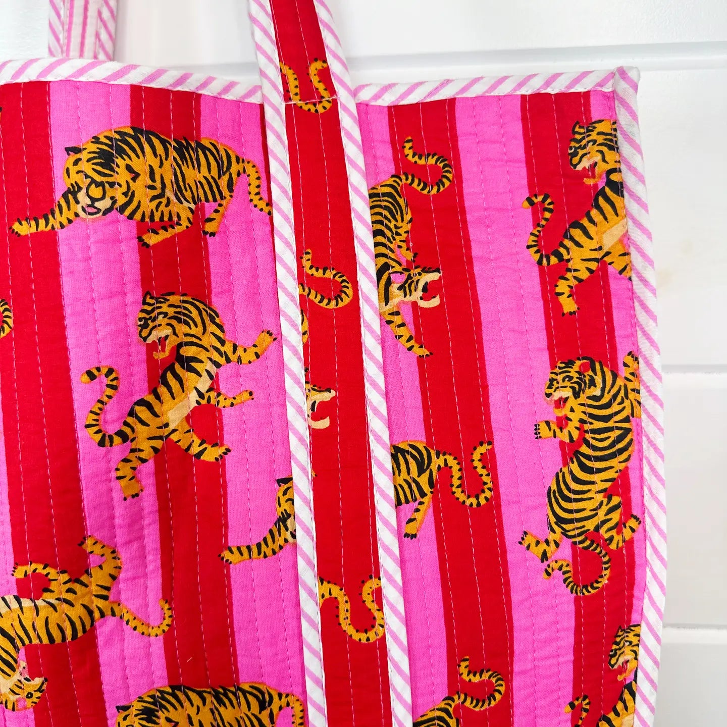 Quilted Tote Bag - Tiger Tote