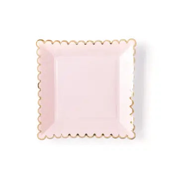 Pink & Gold Scalloped Plates