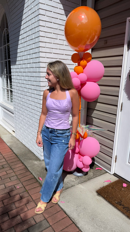 Purple Poplin Top