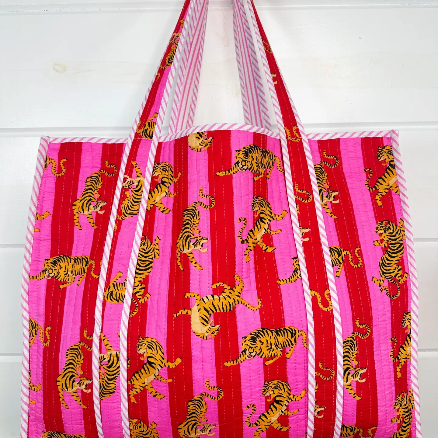 Quilted Tote Bag - Tiger Tote