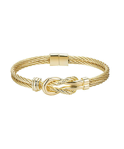 Knotted Rope Bangle - Gold