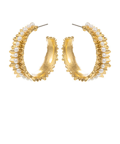 Pearl Ruffle Hoops