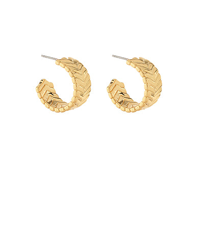 Gold Cheveron Hoops