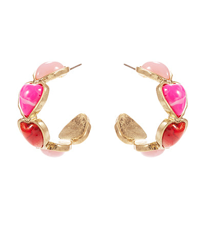 Vintage Heart Hoops - Multi