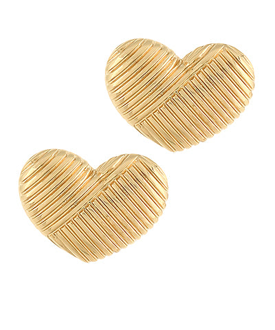 Textured Chunky Heart Earrings