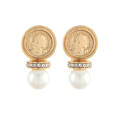 Coin & Pearl Earrings