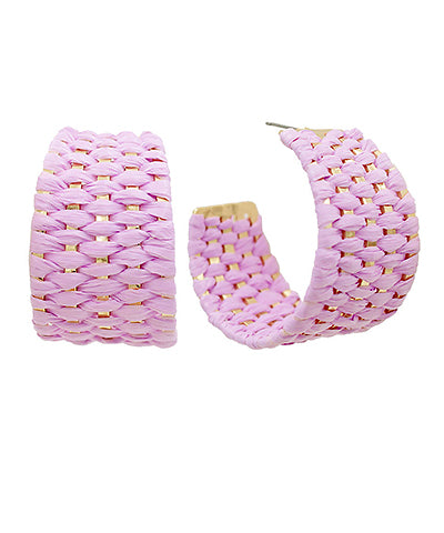 Wide Woven Hoops - Lavender