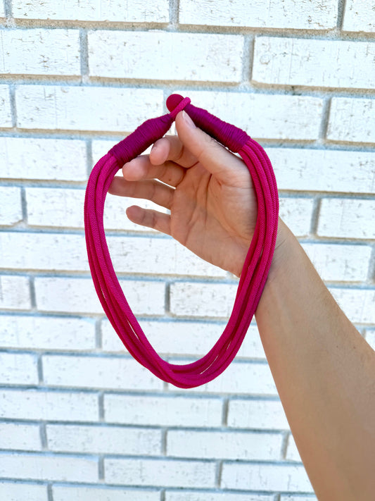 Layered Rope Necklace - Fuchsia