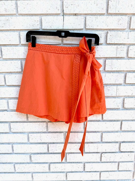 Braided Wrap Skort - Orange