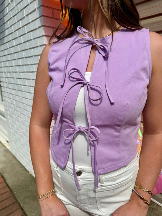 Lavender Tie Vest