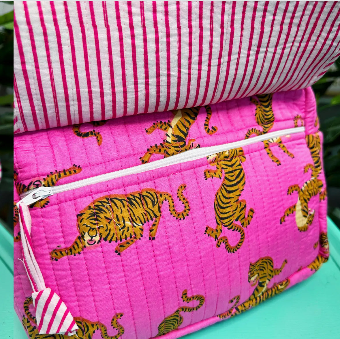 Ruffled Tiger Makeup Bag