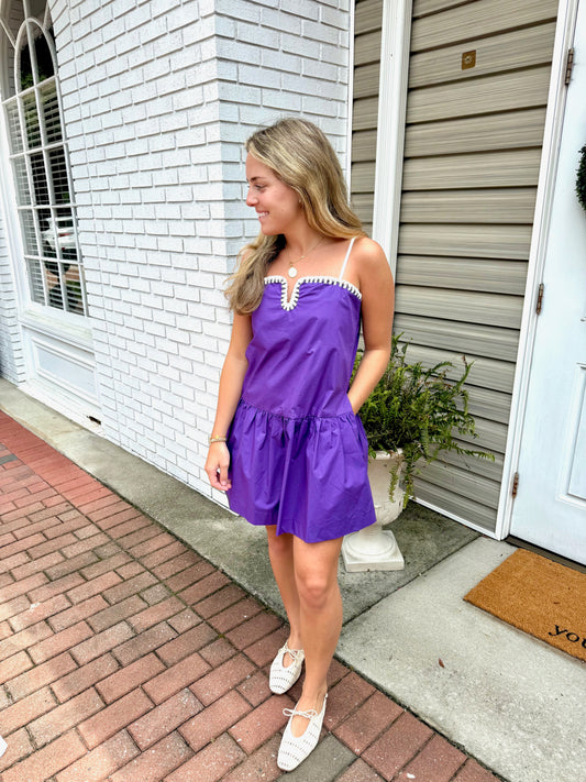 Purple Stitched Dress