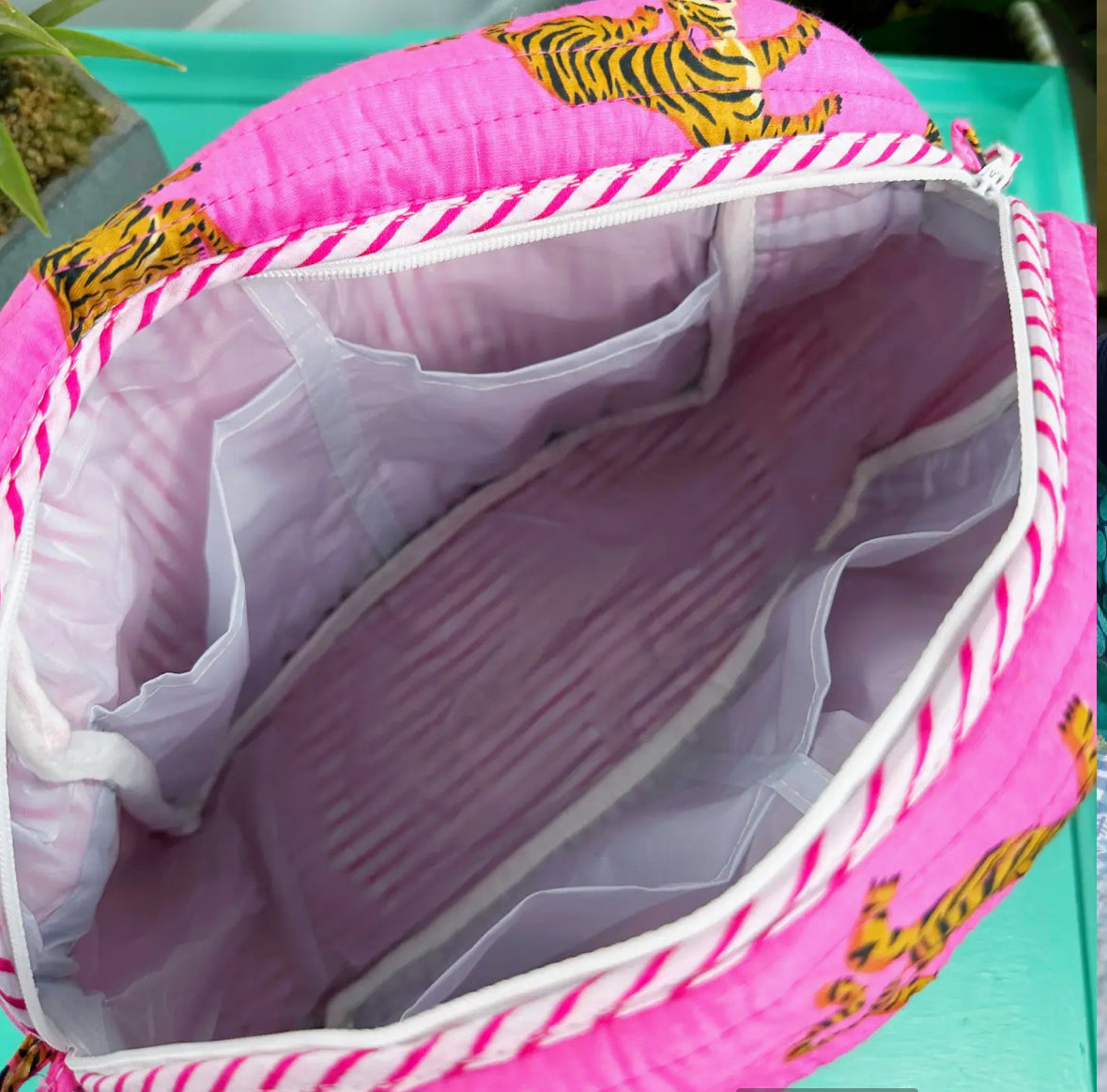 Ruffled Tiger Makeup Bag