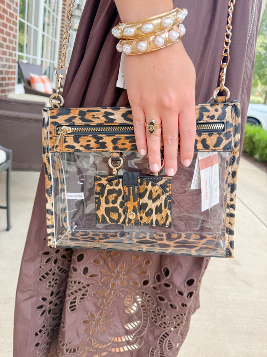 Clear Leopard Print Bag