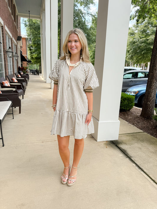Olive Collared Mini Dress