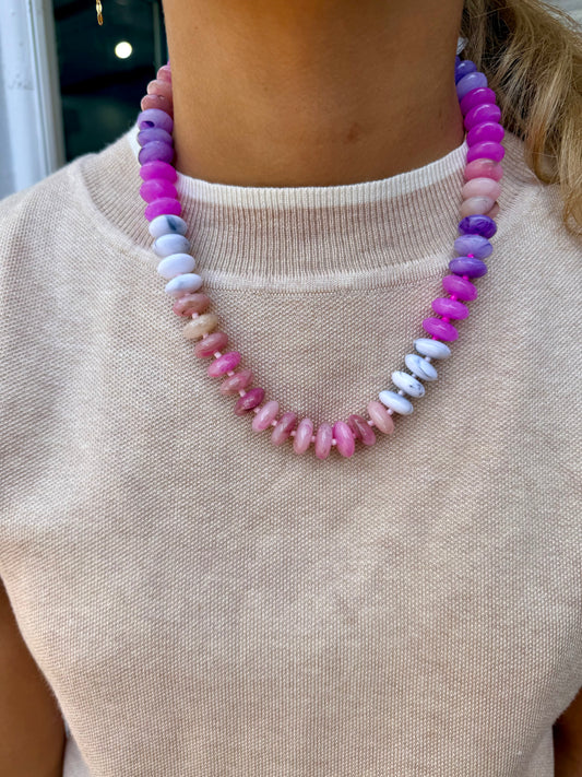 Purple & Pink Beaded Necklace