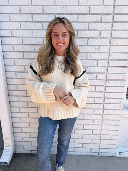 Neutral Contrast Sweater