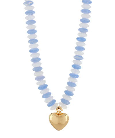 Avery Necklace - Blue & White