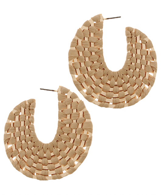 Raffia Hoops - Light Brown