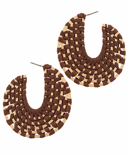 Raffia Hoops - Brown