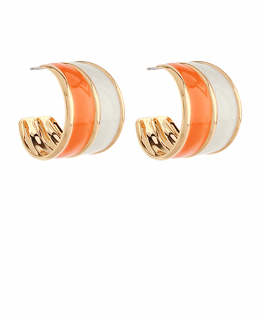 These Are My Gameday Earrings - Orange/White