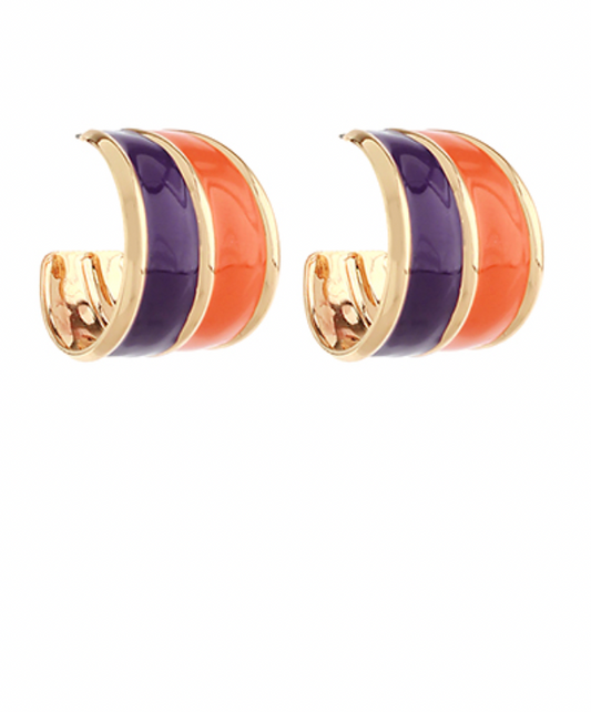 These Are My Gameday Earrings - Purple/Orange