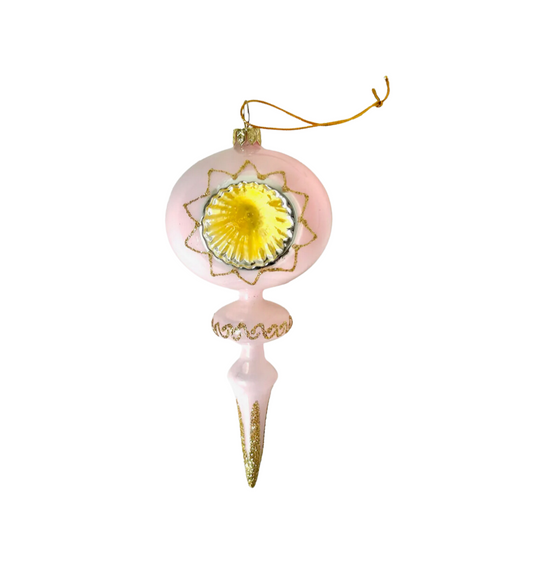 Pale Pink & Gold Spindle Ornament