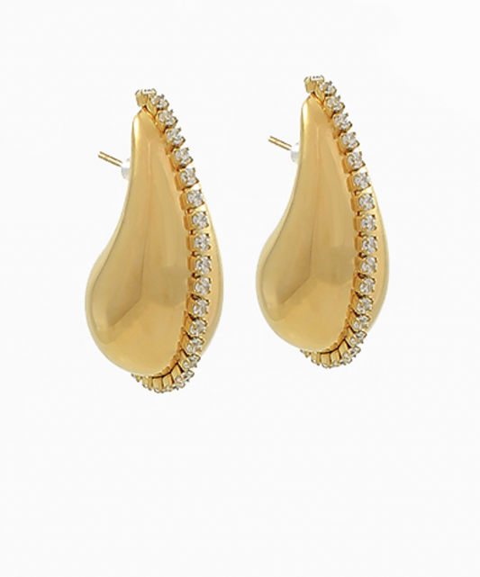 Puffy Gold Teardrop Earrings