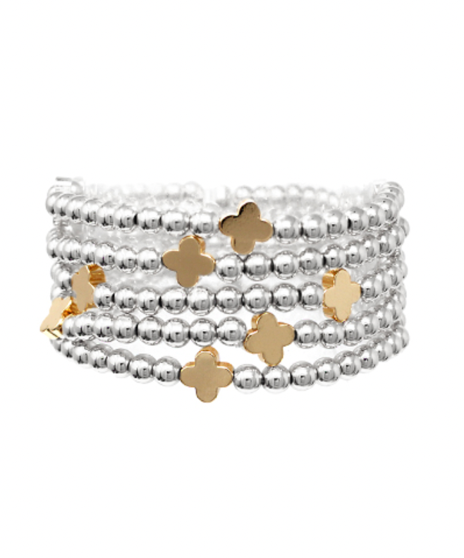 5 Row Clover Duo Bracelet Set