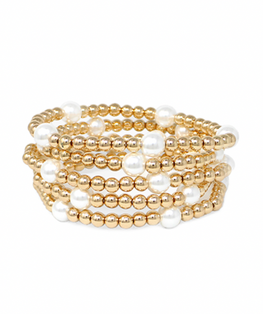 Pearl Stack Bracelet Set