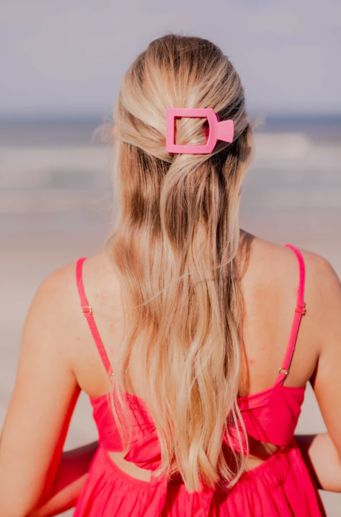 Paradise Pink Small Flat Square Hair Clip - TELETIES