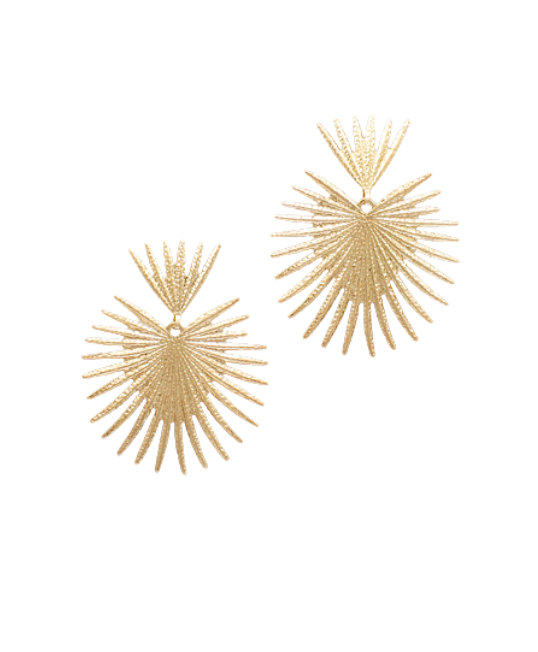 Gold Heart Starbust Earrings